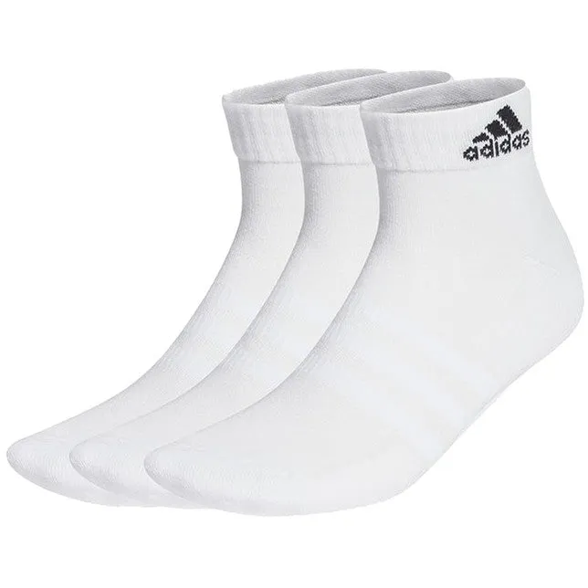 Adidas Accessories 3 Pack Cushioned Ankle Socks White Black