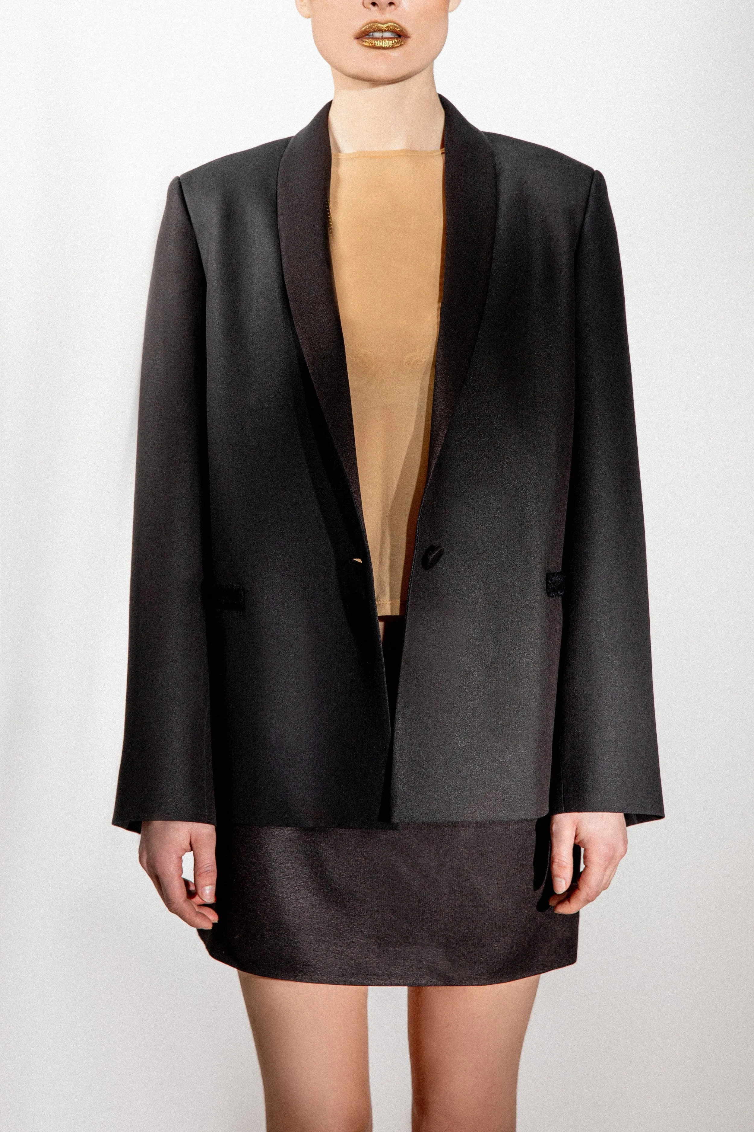 After Dark Blazer in Dry Crepe Sable