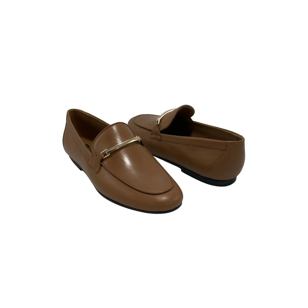 Aici Berllucci Womens Loafer With Golden Bar Buckle