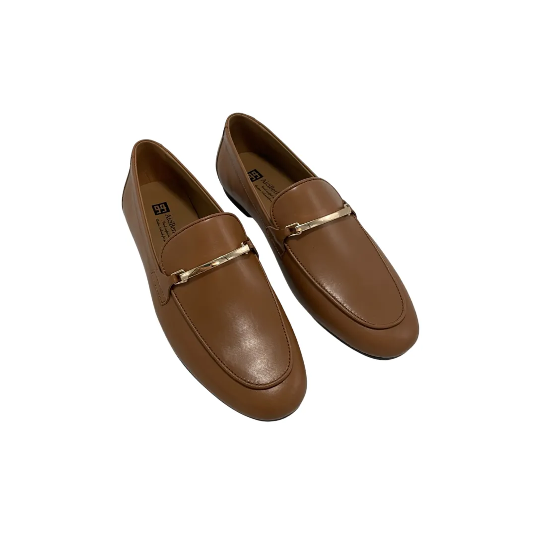 Aici Berllucci Womens Loafer With Golden Bar Buckle