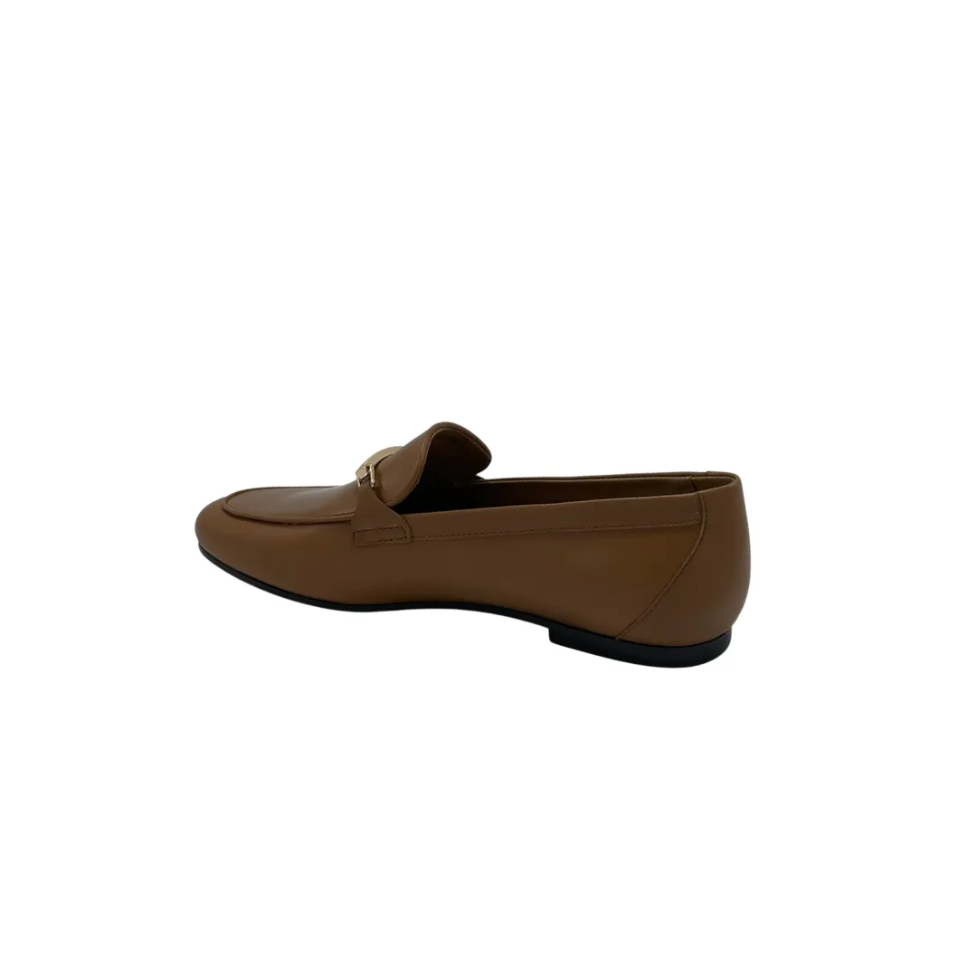 Aici Berllucci Womens Loafer With Golden Bar Buckle