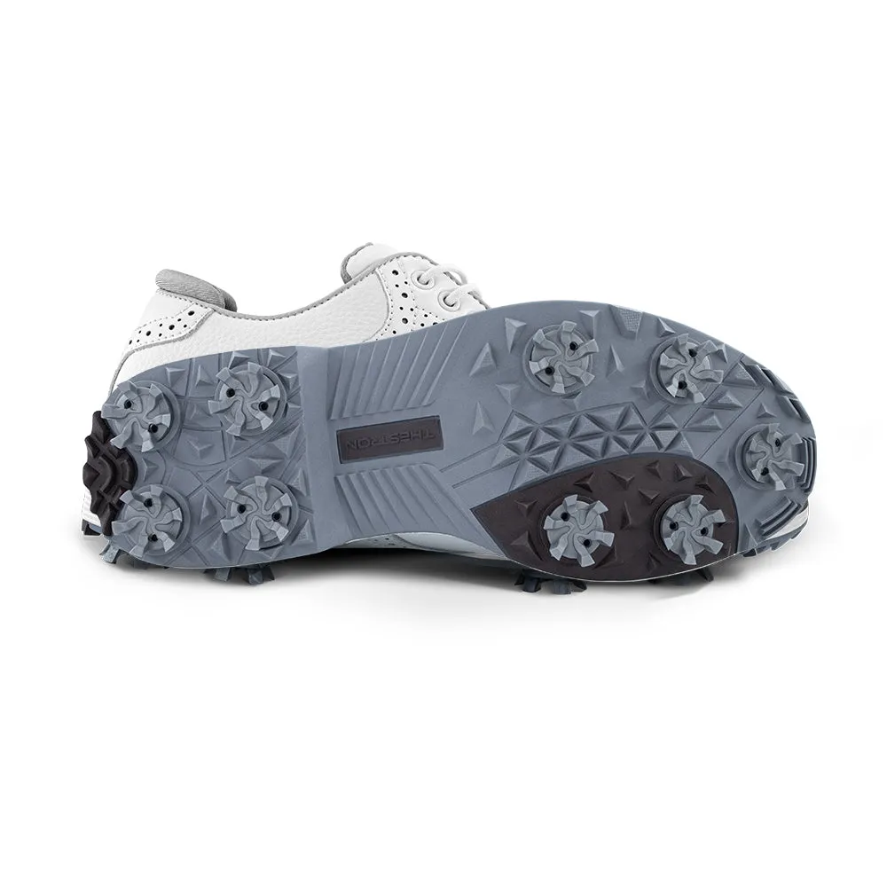 Ask Echo G1 Men's Professional Spikes Golf Shoes  / White