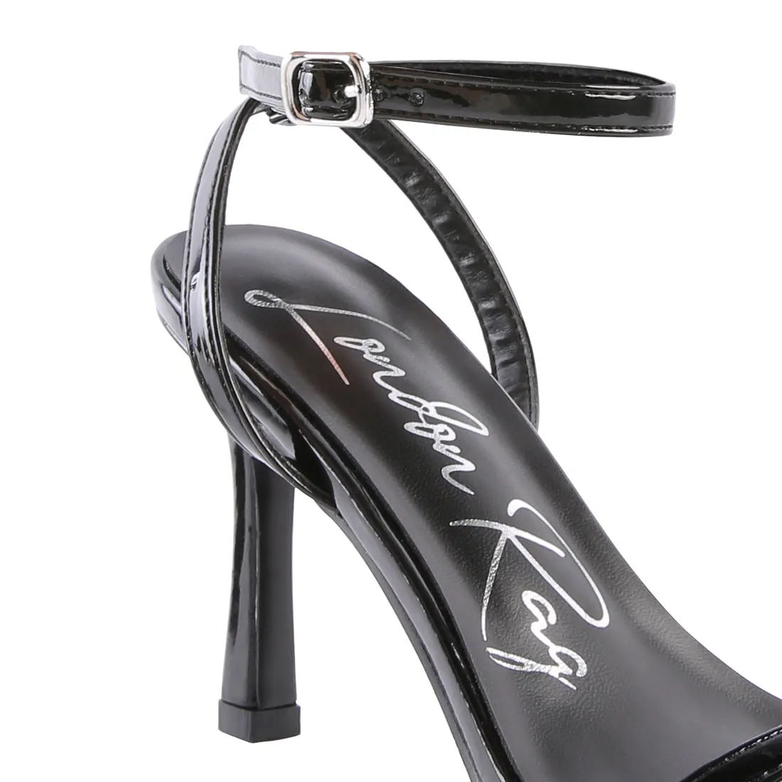 Black Mid Heel Sandal