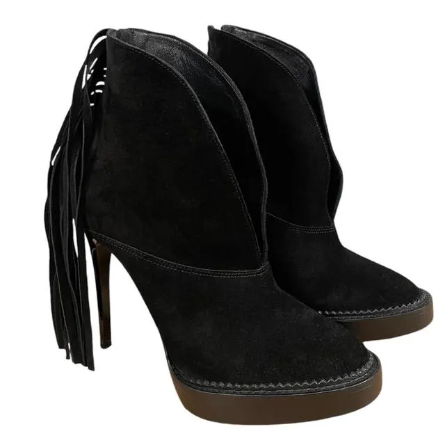 Burberry Fringed Suede Nadie Ankle Boots UK 2