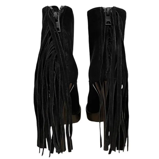 Burberry Fringed Suede Nadie Ankle Boots UK 2