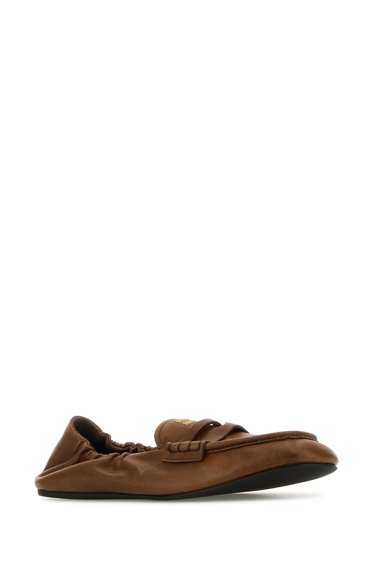 Caramel nappa leather loafers