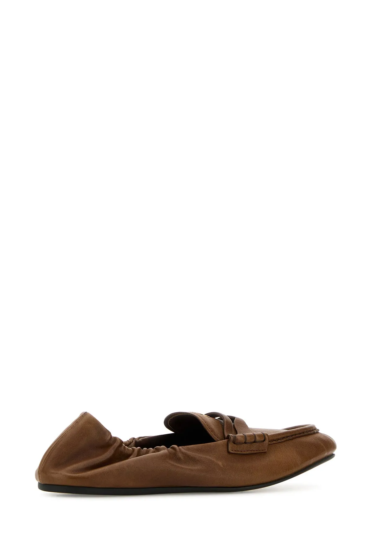 Caramel nappa leather loafers