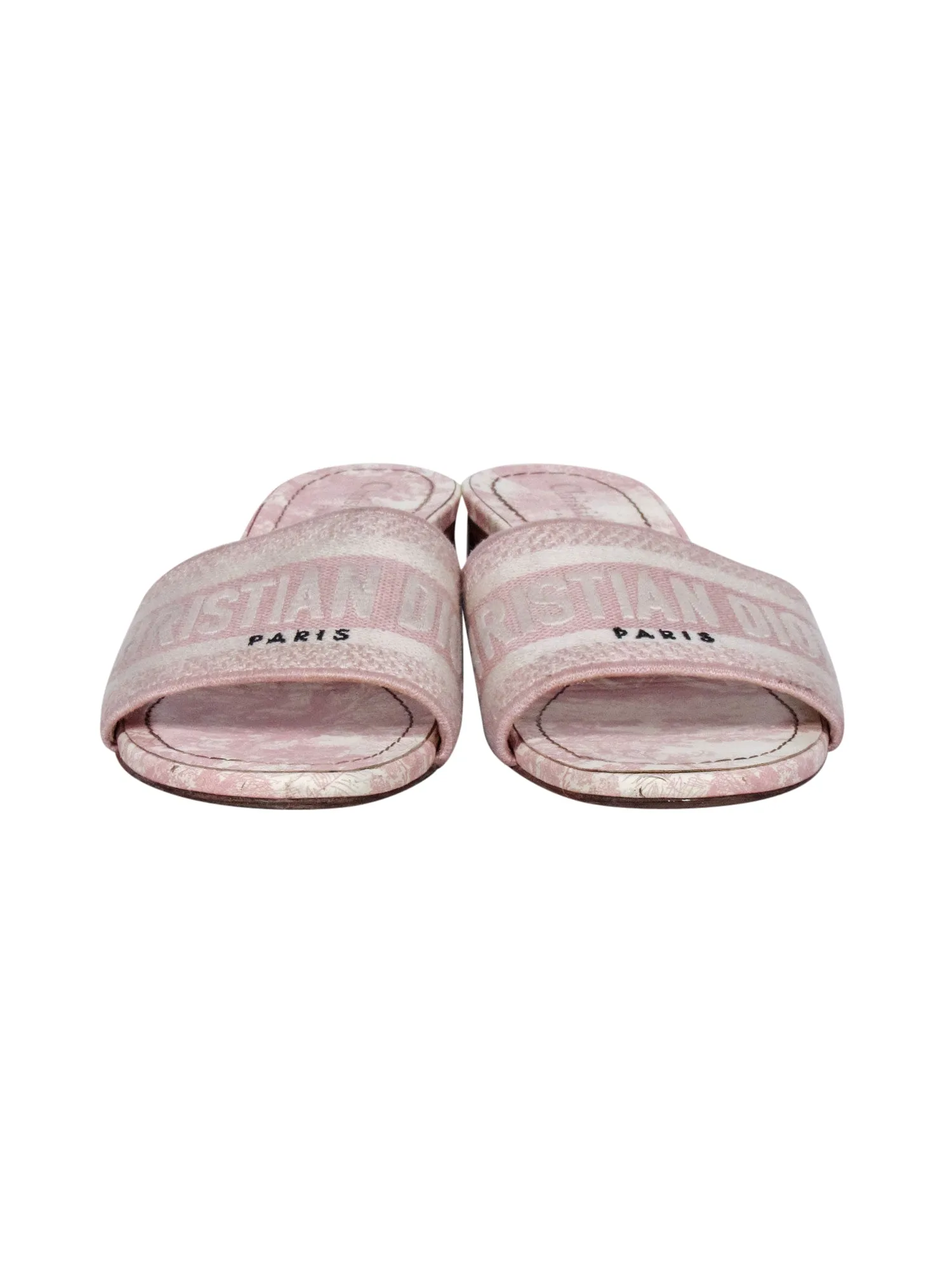 Christian Dior - Pink & White "Dway" Mule Heels Sz 6