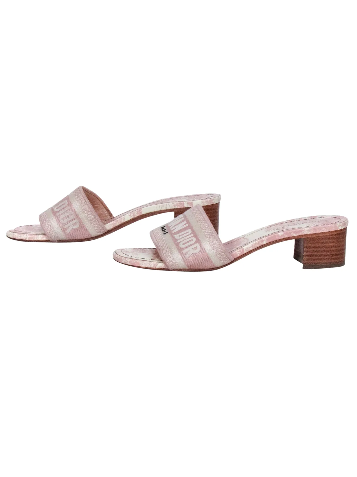 Christian Dior - Pink & White "Dway" Mule Heels Sz 6