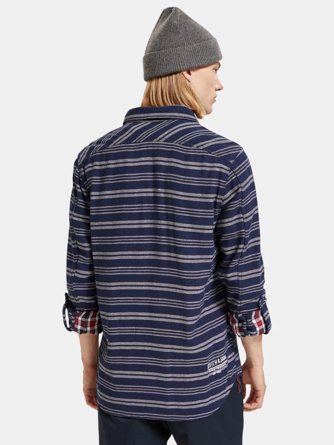 Double-faced twill check shirt