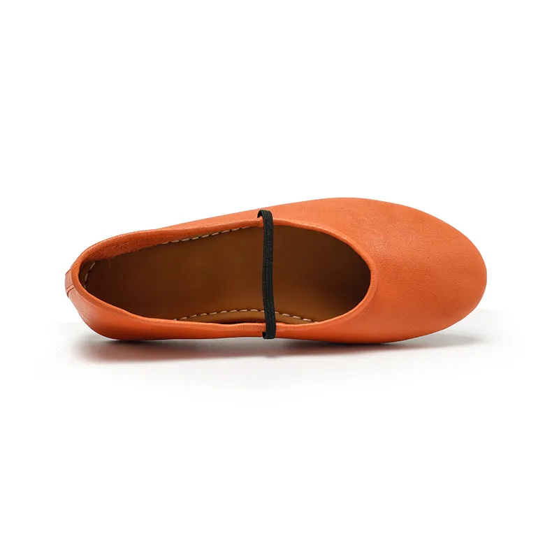 Dwarves Studio Round Toe Soft Leather Casual Flats in 11 Colors