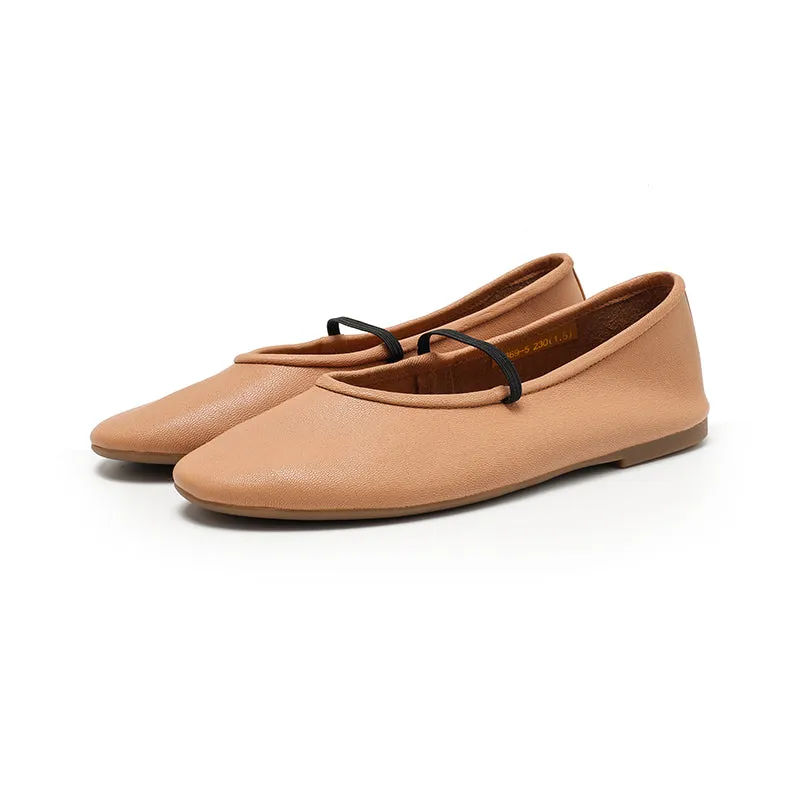 Dwarves Studio Round Toe Soft Leather Casual Flats in 11 Colors