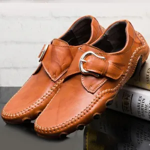 Fashion Split Leather Moccasins Men Casual Flats Loafers