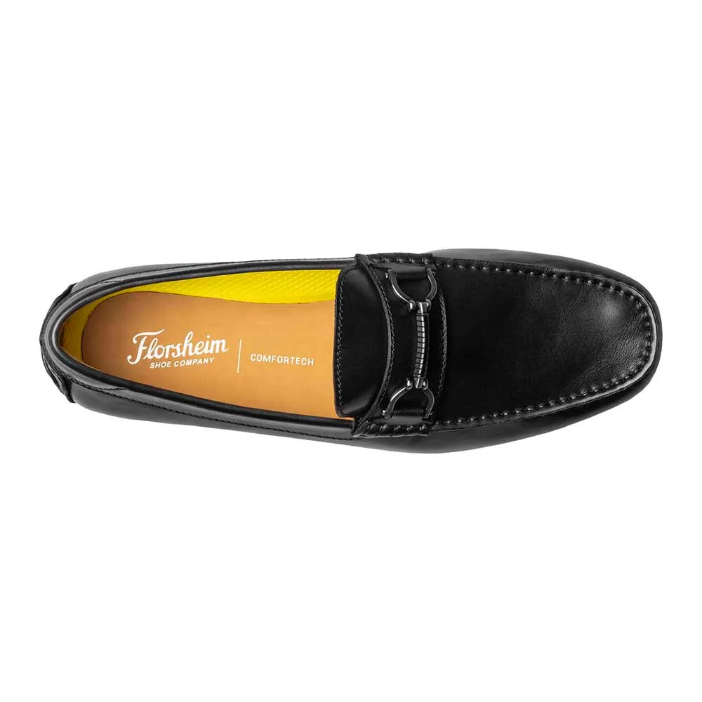 Florsheim Black Driver Suede and Leather Moc Toe Bit Shoes