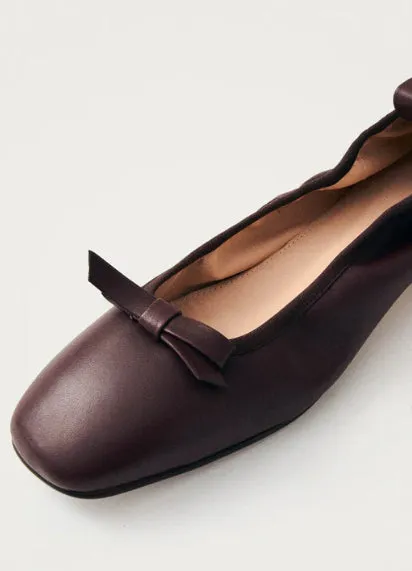 Freya Brown Leather Ballet Flats