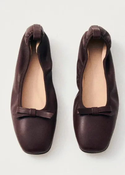 Freya Brown Leather Ballet Flats