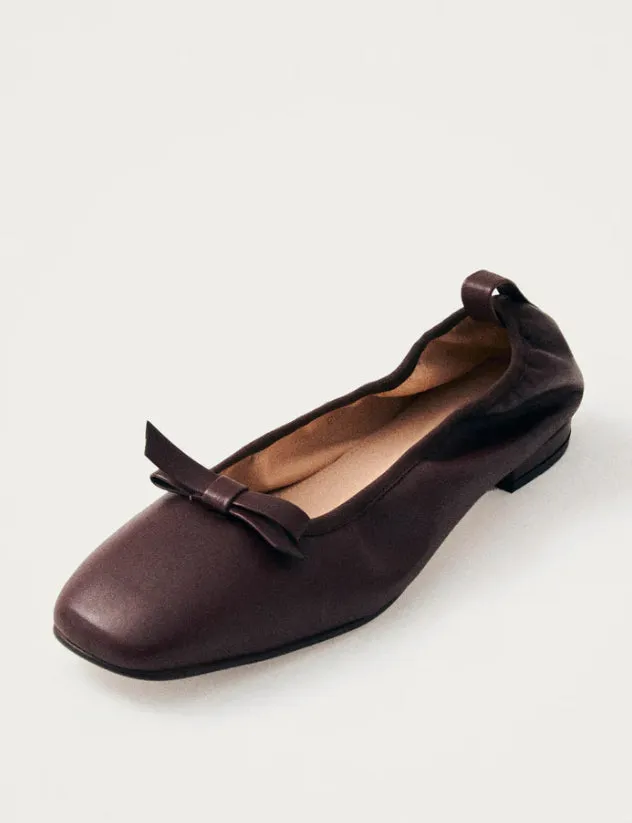 Freya Brown Leather Ballet Flats