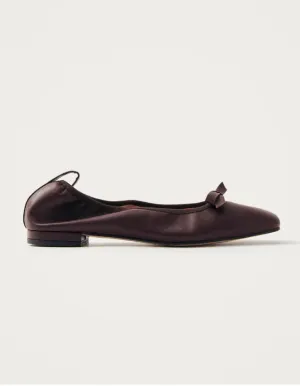 Freya Brown Leather Ballet Flats