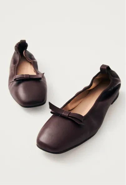 Freya Brown Leather Ballet Flats