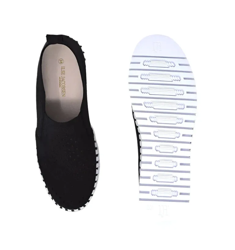 ILSE JACOBSEN BLACK TULIP PLATFORM SIDE ELASTIC SHOE