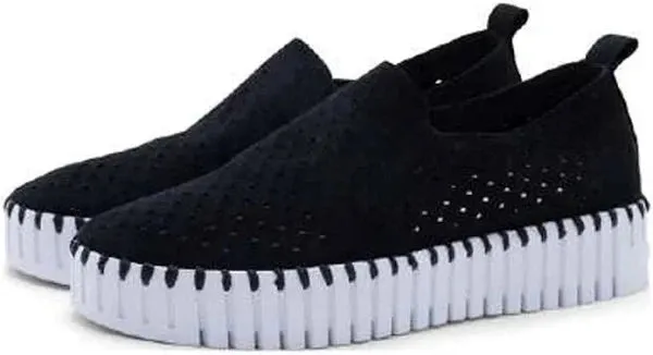ILSE JACOBSEN BLACK TULIP PLATFORM SIDE ELASTIC SHOE