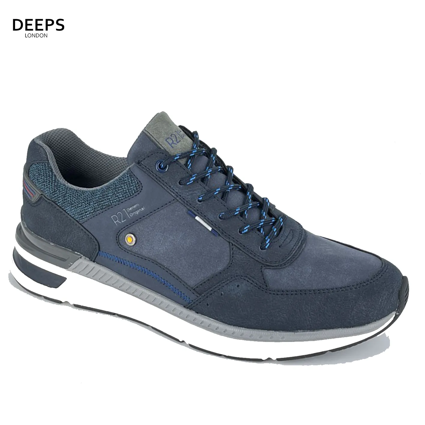 JEREMY ORIGINAL DENIM COLLECTION MEN'S RETRO STYLE TRAINERS GREY