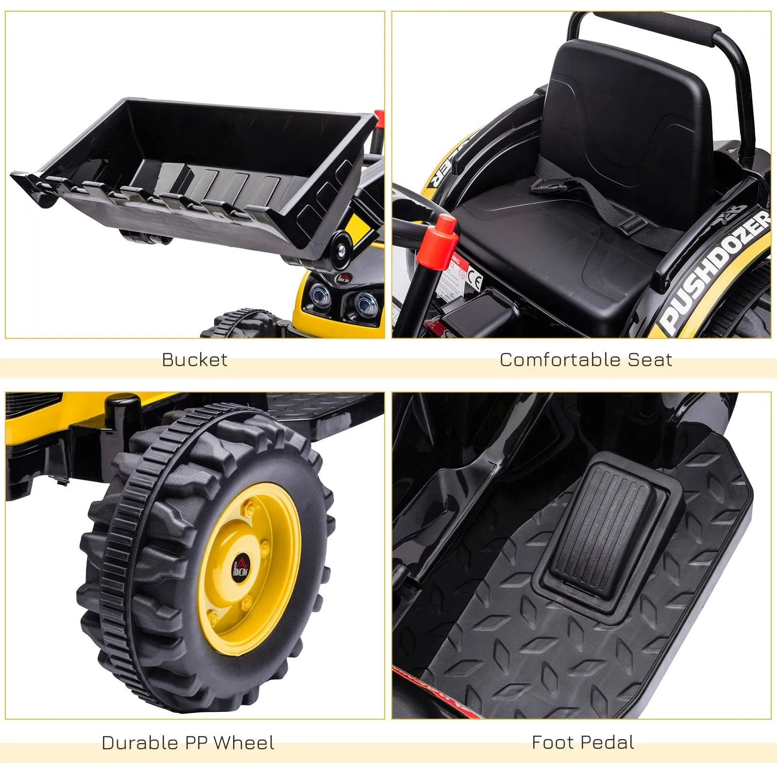 Kids Electric Ride On Excavator Digger 6v - Yellow