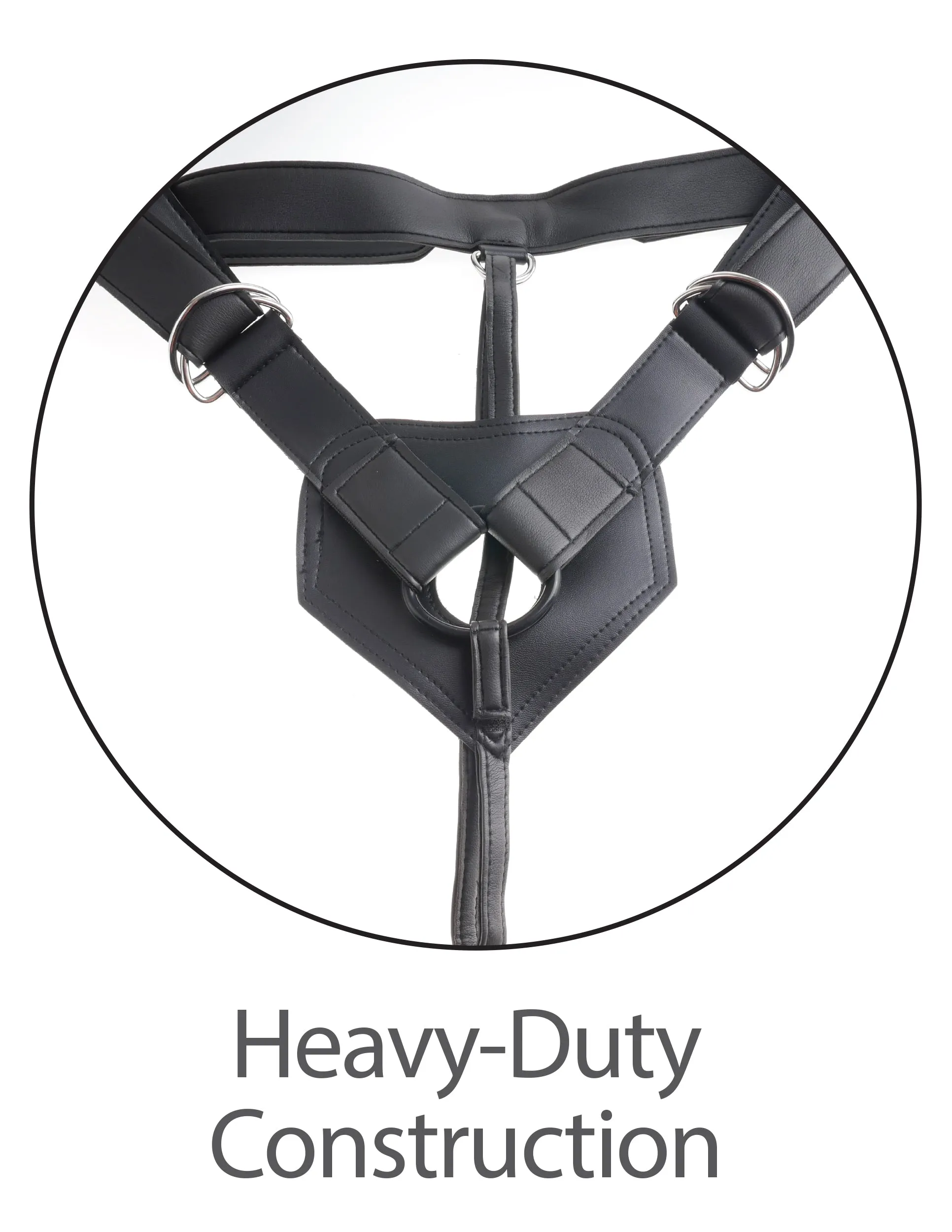 King Cock Strap-On Harness  w/ 7" Uncut Cock