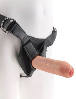 King Cock Strap-On Harness  w/ 7" Uncut Cock