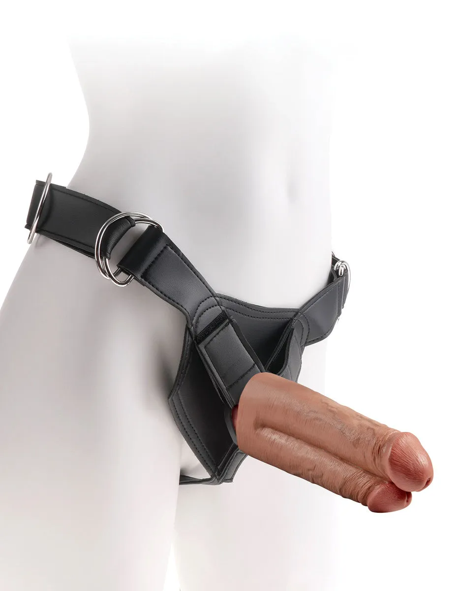 King cock strap on harness with 7" two cocks one hole