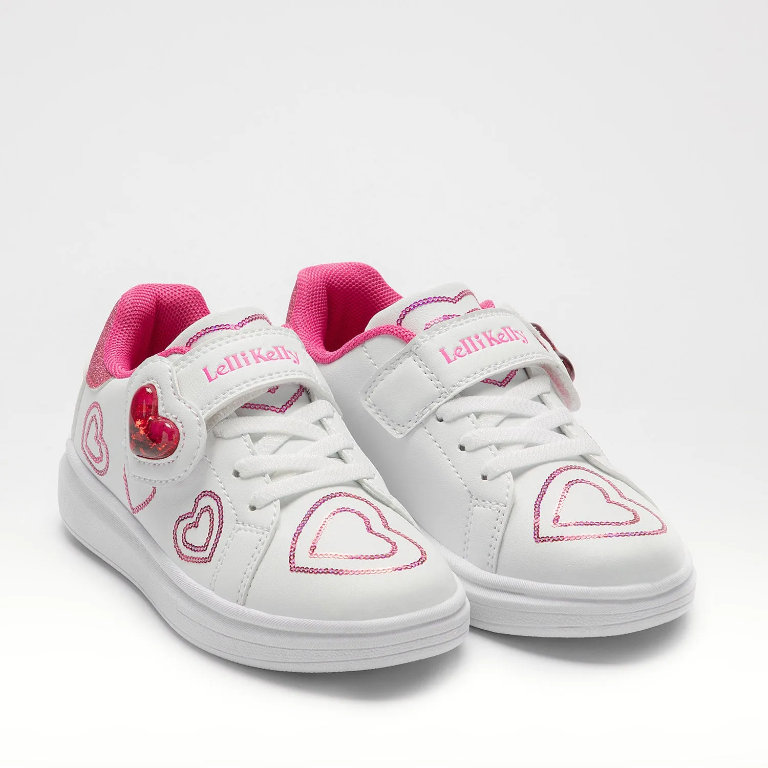 Lelli Kelly Girl's White & Fuschia Vittoria Trainers