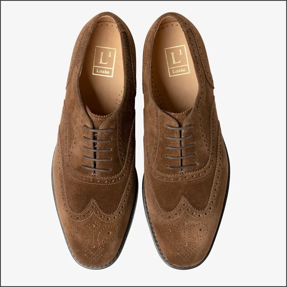Loake 302 Classic Brown Suede Brogue Oxford--