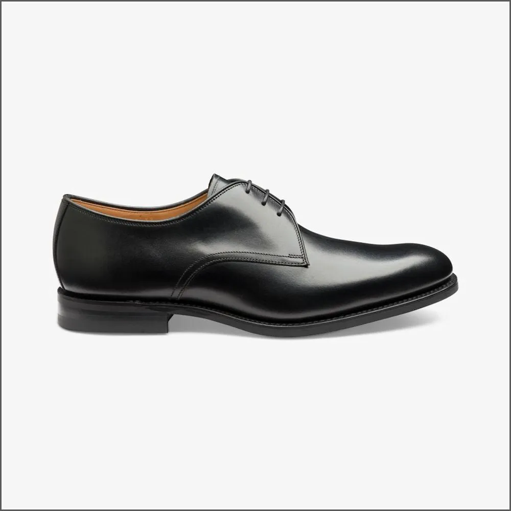 Loake Gable Black Contemporary Plain Tie Shoe--
