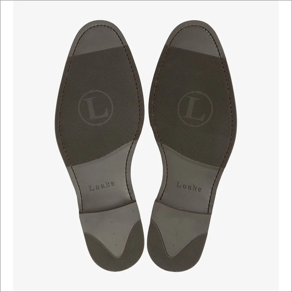 Loake Imperial Dark Brown Grain Leather Penny Loafer--