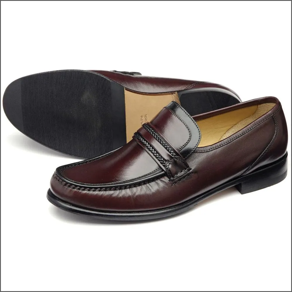 Loake Rome Burgundy Nappa Leather Moccasin--