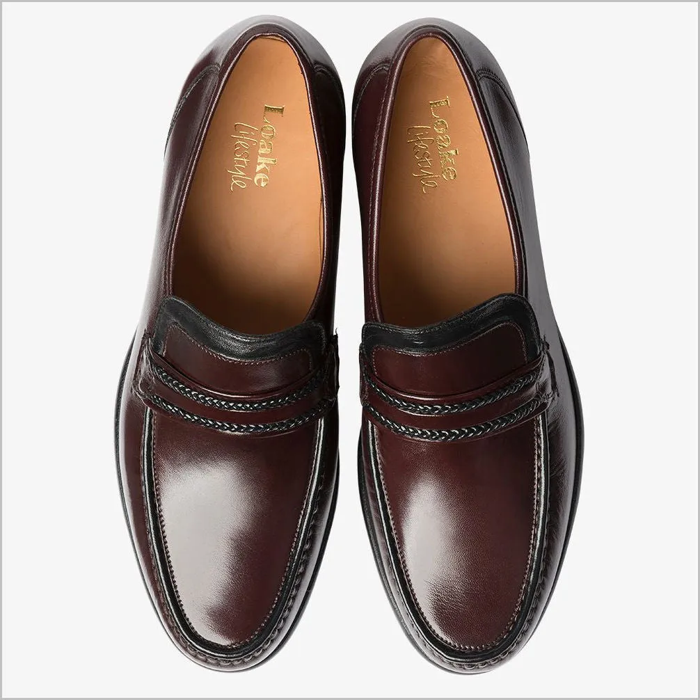 Loake Rome Burgundy Nappa Leather Moccasin--