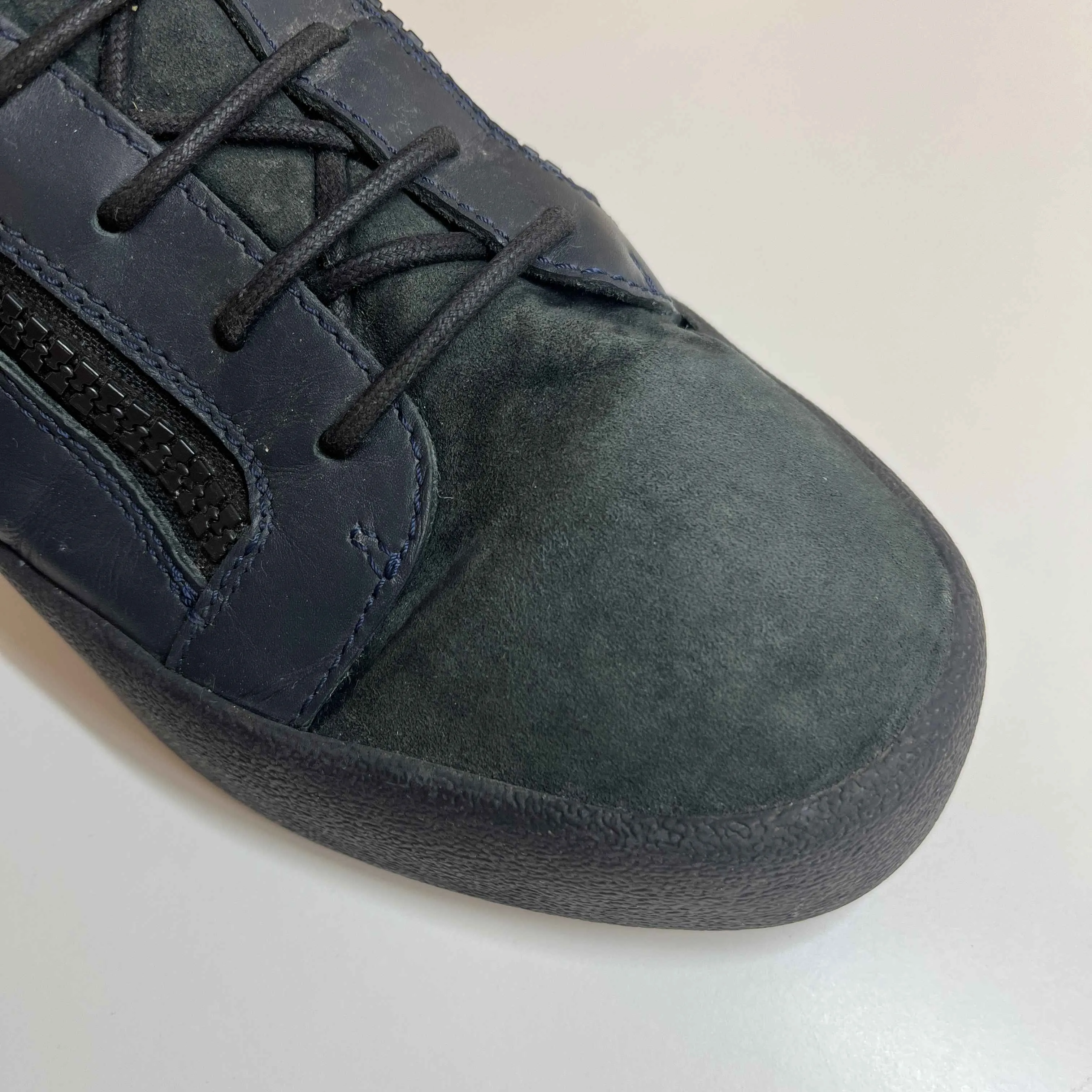 Men's Double Zip Low Trainers Navy Size EU 43 / UK 9