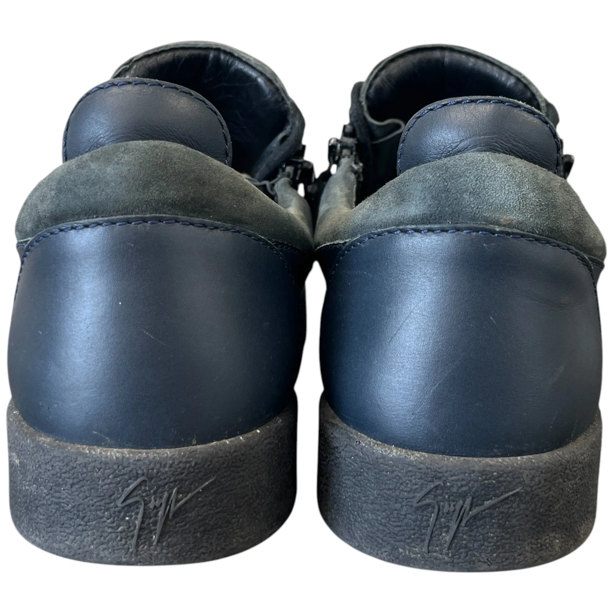 Men's Double Zip Low Trainers Navy Size EU 43 / UK 9