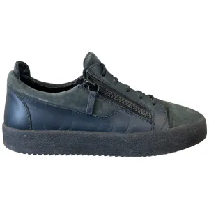Men's Double Zip Low Trainers Navy Size EU 43 / UK 9