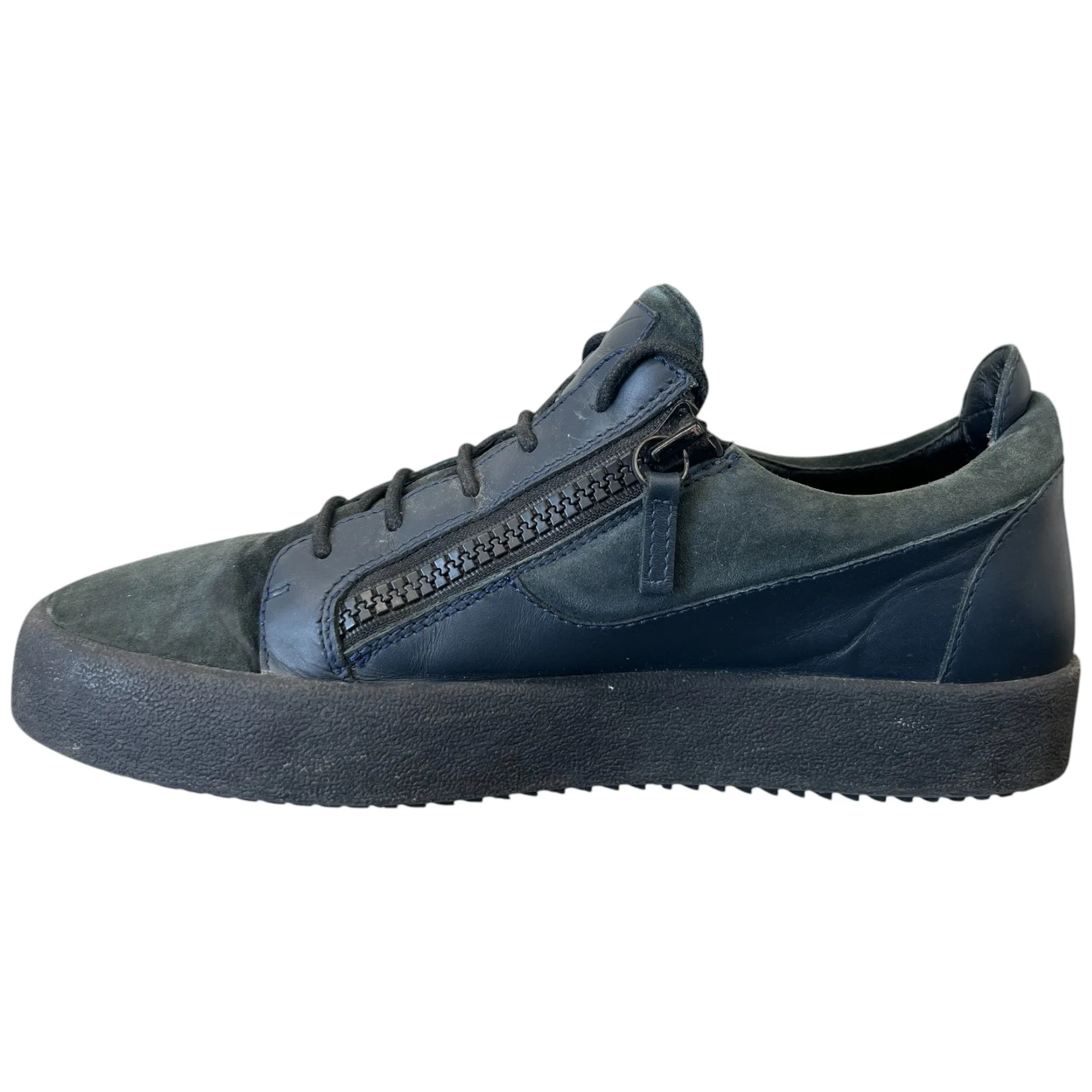 Men's Double Zip Low Trainers Navy Size EU 43 / UK 9