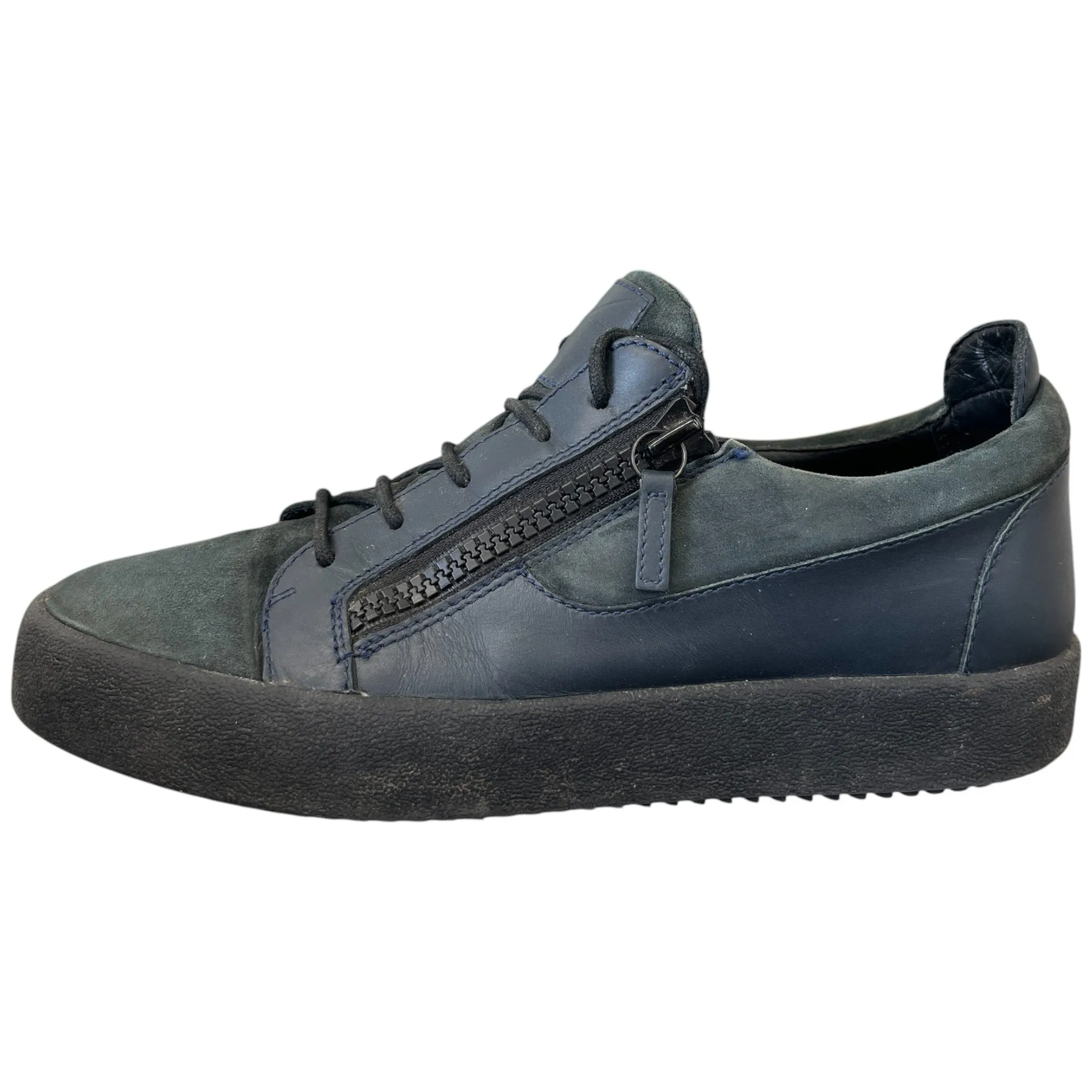 Men's Double Zip Low Trainers Navy Size EU 43 / UK 9