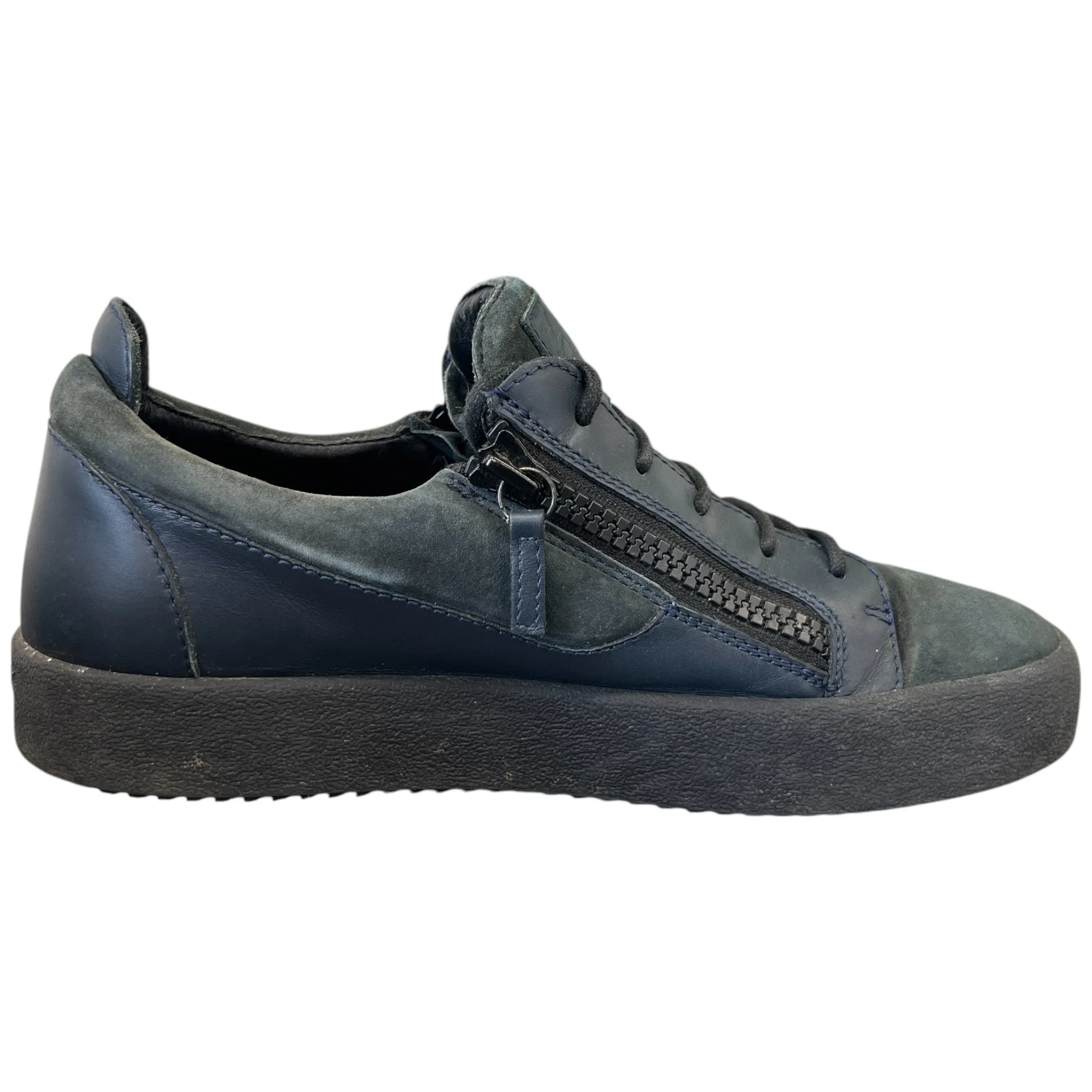 Men's Double Zip Low Trainers Navy Size EU 43 / UK 9