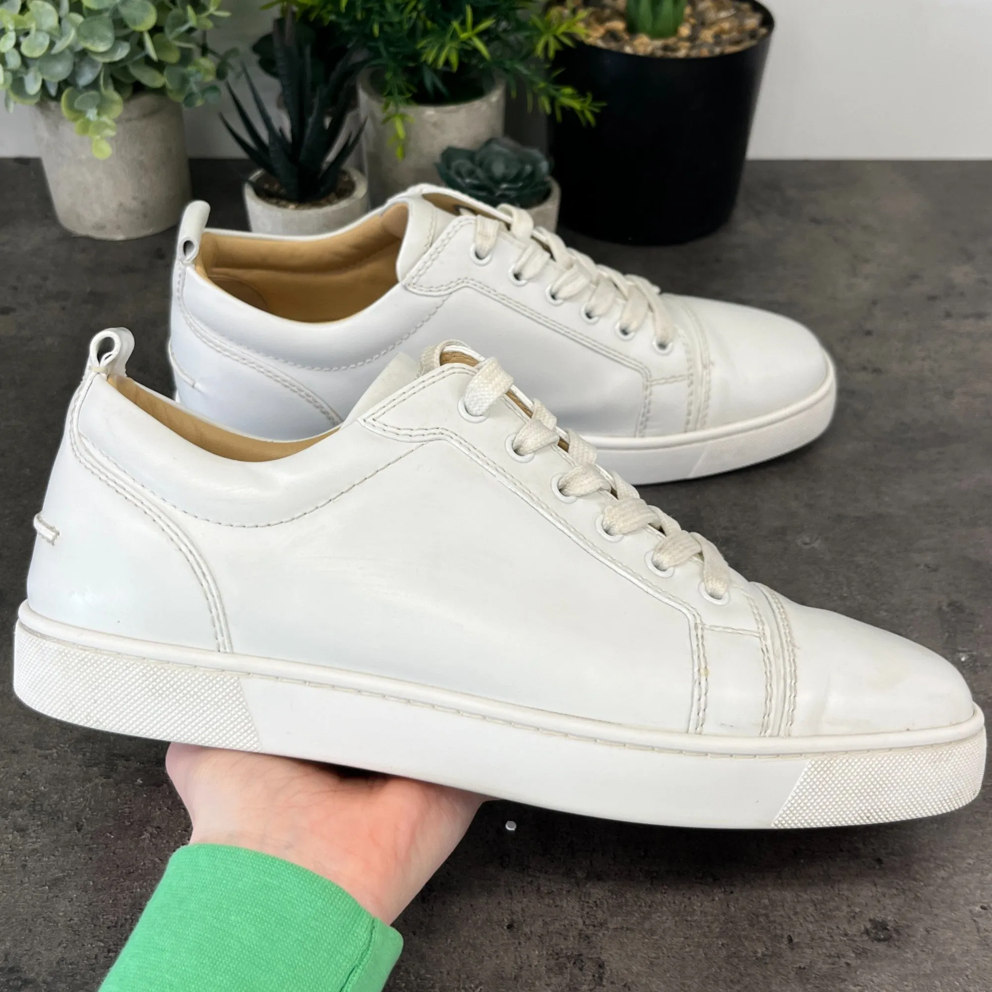Men's Louis Junior Spikes Flat Low Trainers White Size EU 41.5 / UK 7.5