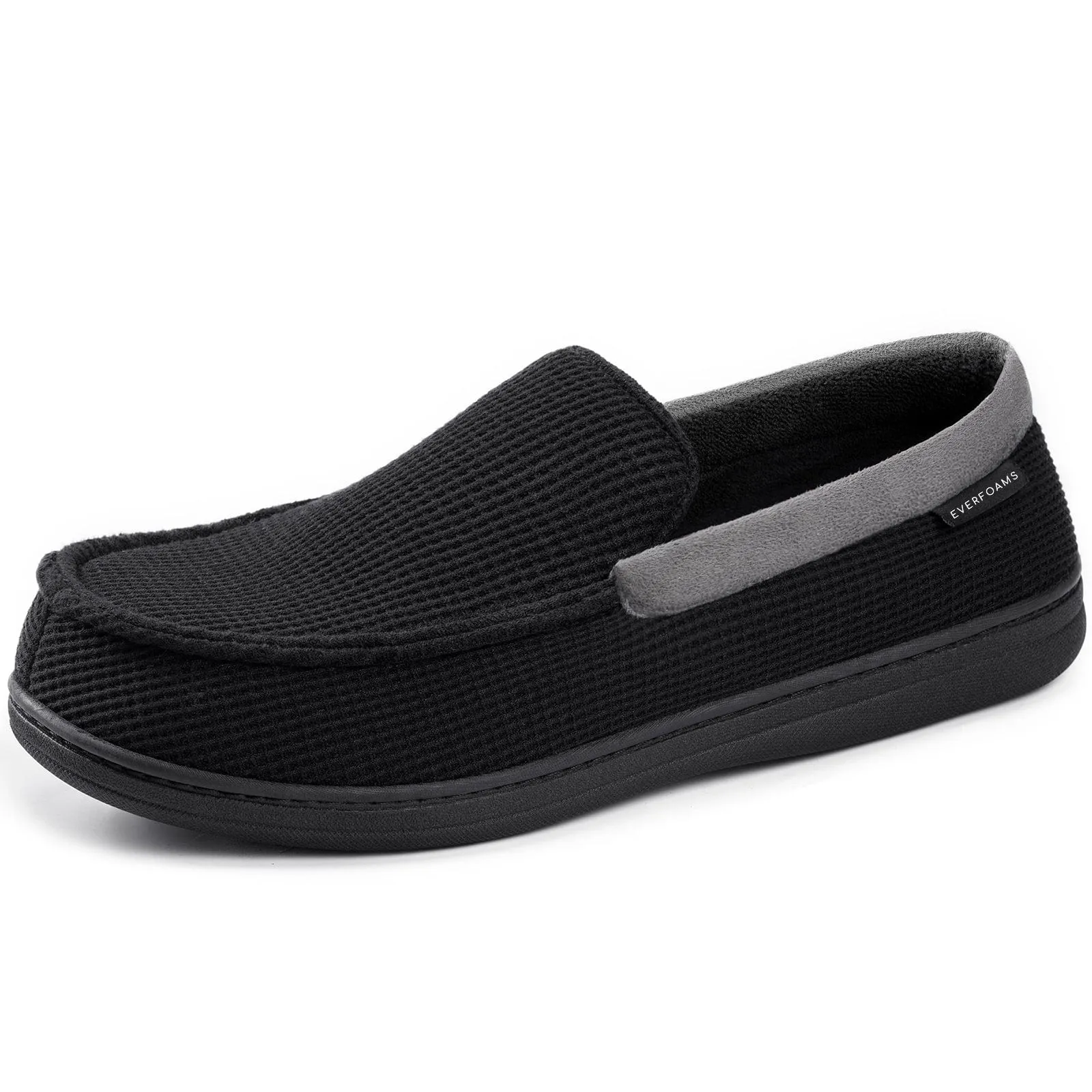 Men's Waffle Knit Moccasin Slippers