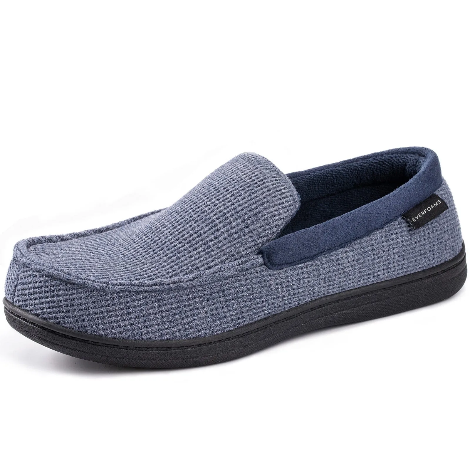 Men's Waffle Knit Moccasin Slippers