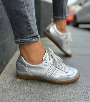 Paul Green 5350-05X (SS25) Metallic Trainer With Gum Sole - Nappa Met.Alu (PG16)