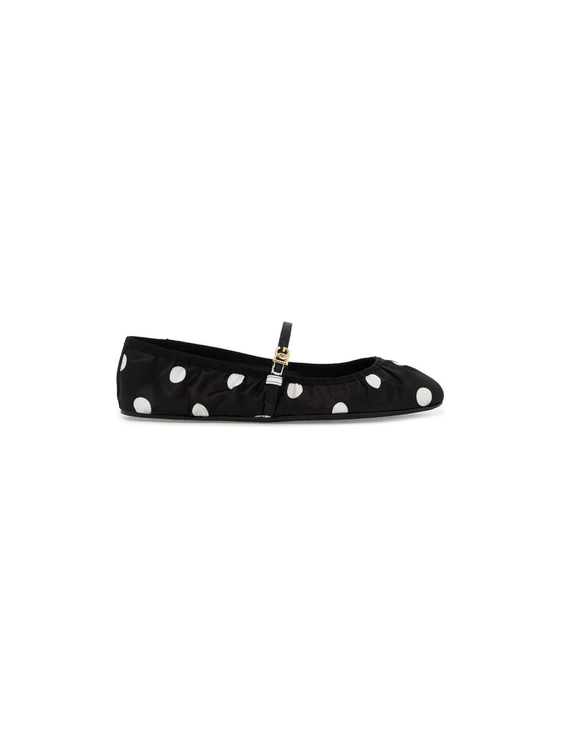 Polka Dot Satin Ballerina Flats