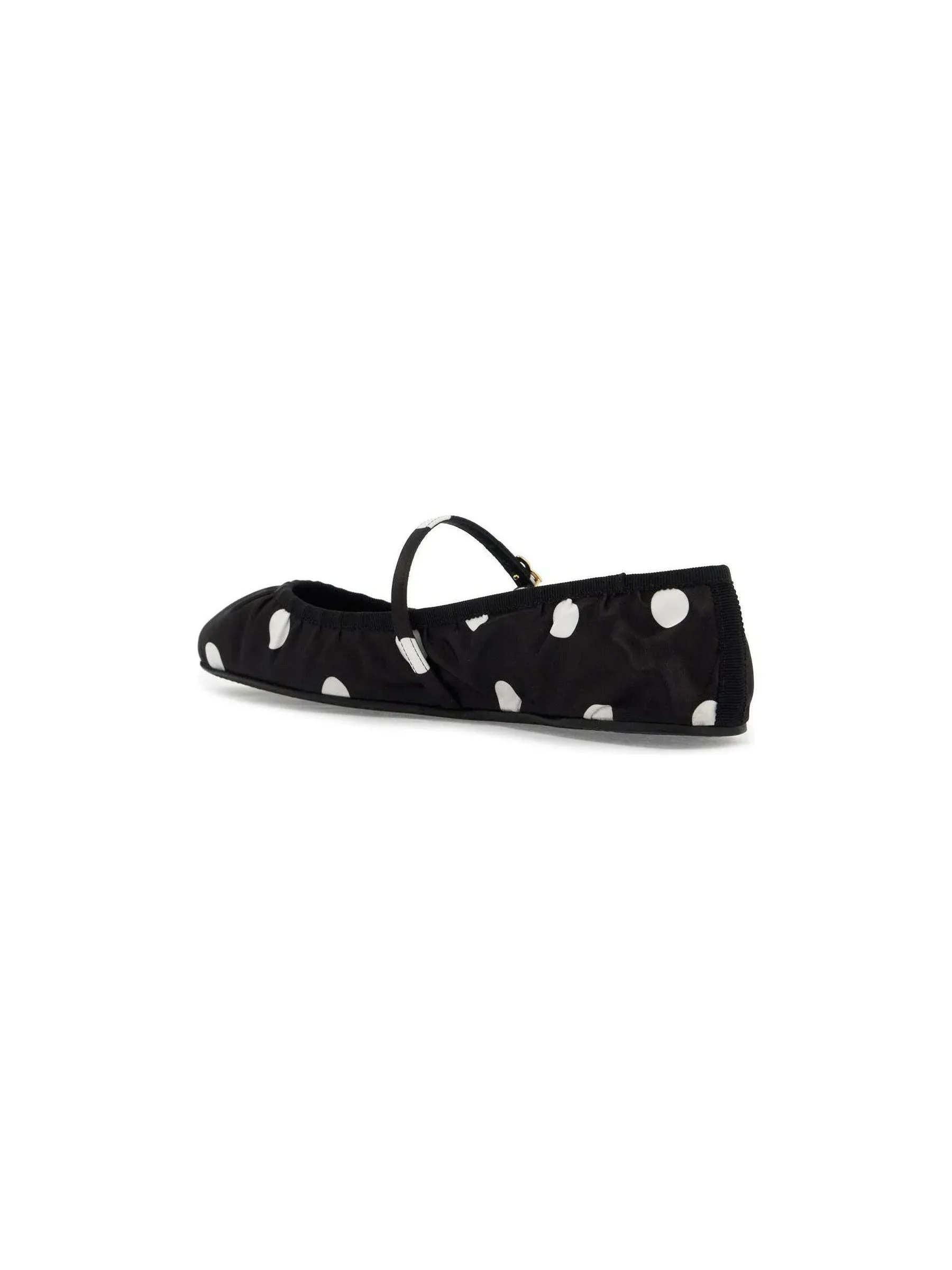 Polka Dot Satin Ballerina Flats