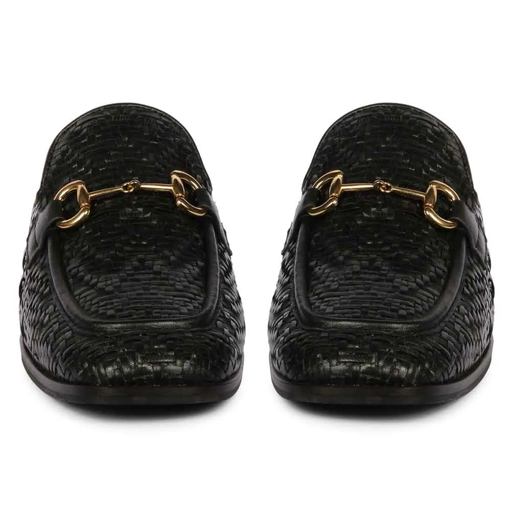 Saint Izaan Black Leather Handcrafted Moccasins