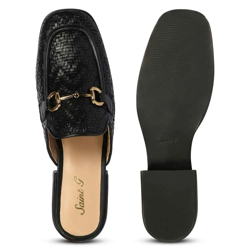 Saint Izaan Black Leather Handcrafted Moccasins